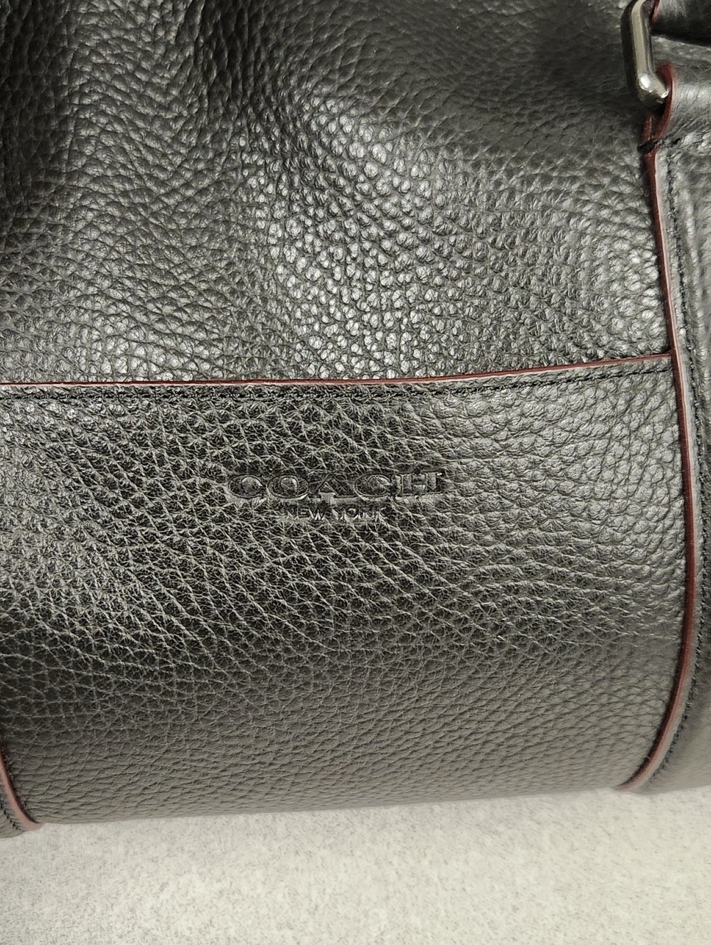 NEW Coach Boston Heritage Leather Duffel Bag Black Large Capacity w/Strap F70561 - Picture 4 of 16
